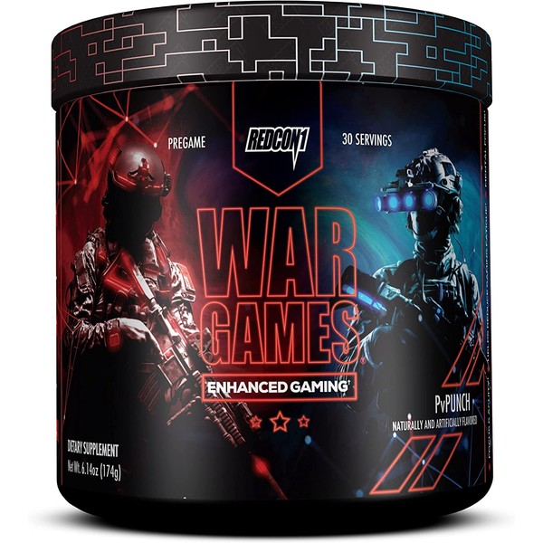 REDCON1 War Games, PvPunch - Keto Friendly Focus Formula - Focus Supplement with Nootropics + Green Tea Extract - Low Caffeine Yerba Mate with TeaCrine & Dynamine (30 Servings)
