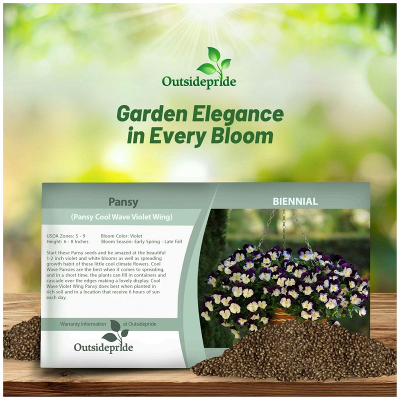 Outsidepride Cool Wave Violet Wing Viola Pansy Seeds for Planting