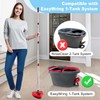 Spin Mop Handle,Scrubber Mop Head and Mop Base Compatible for