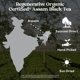 Organic India Purely Assam Black Tea - Caffeinated Herbal Tea Bags with Natural Assam Leaves, Enjoy with Milk & Sweetener, USDA Organic, Non-GMO, Fairtrade Certified - 18 Bags (Pack of 3)