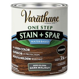Varathane Semi-Gloss Water-Based Exterior Spar Urethane, Quart, Dark Walnut