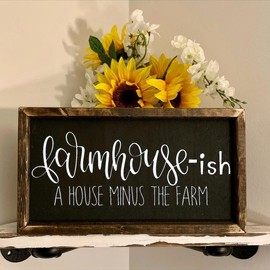 Farmhouse Home Decor Custom Frame Farmhouse-ish Durable - Color: Black