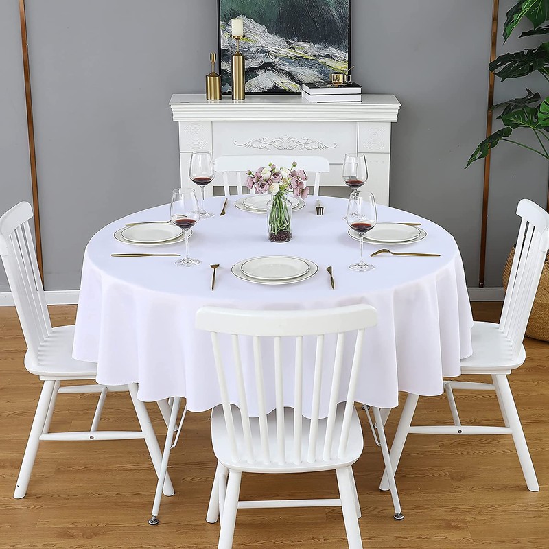 shopdp White Plain Tablecloth, Table Cover, 100% Cotton, Rectangle, Scandinavia,