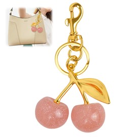 Stylish Cherry Keyring, Cherry Bag Pendant, Crystal Cherry Keychain, Cute Cherry Pendant, Shimmering Glitter Cherry Pendant for Purses, Handbags, Backpacks