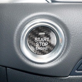 VKGUG Carbon Fiber Push Start Button Cover Compatible with Mazda CX-3 CX-4 CX-5 CX-8 MX-5 Axela Atenza Engine Start Stop Button Cover Key Ignition Switch Cover Black