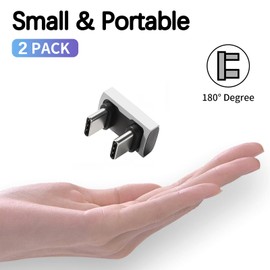 Duttek 180 Degree USB C Adapter (2 Pack) – USB C Male to Male Adapter 40Gbps Data Transfer, 240W Charging, 8K Video Compatible for Thunderbolt 4/3, MacBook, Tablet