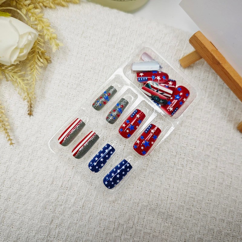 Independence Day Glitter Press on Nails 4th of July American