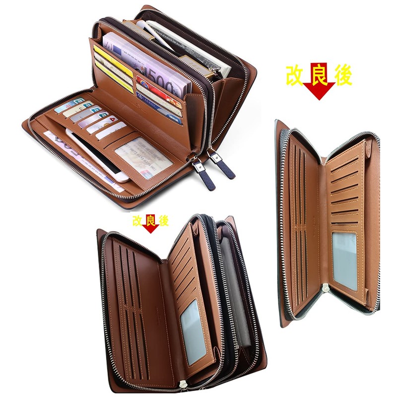 Hana Luxury Italian Long Wallet, Genuine Leather, Coin Purse Included,