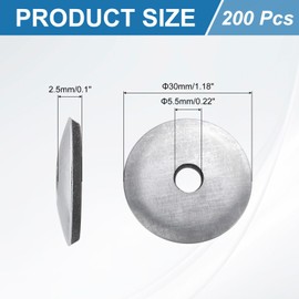 uxcell 200Pcs 7/32" x 1-3/16" Sealing Washers, 304 Stainless Steel Zinc-Plated EPDM Bonded Neoprene Rubber Washers for Screws Bolts, Silver&Black