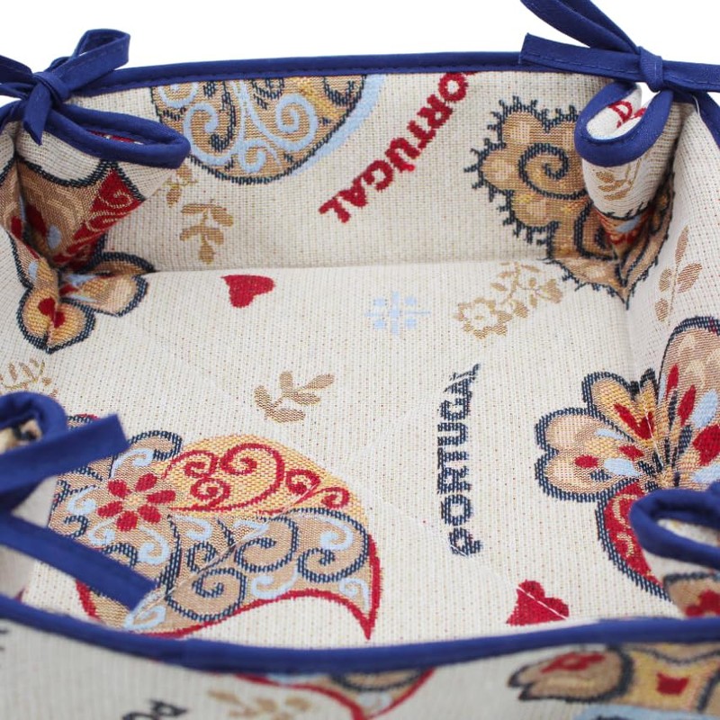 Traditional Portuguese Bread Basket - Handcrafted Cotton-Polyester Blend, 9" x