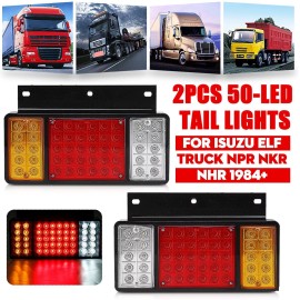 ZTT Pair LED Tail Light Brake Lamp For Isuzu Elf Truck NPR NQR NRR NKR NHR 84-05 12V