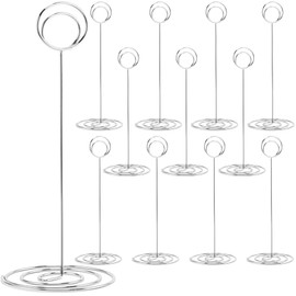 12Pcs Table Number Holders, BetterJonny 22cm Place Card Holders Silver Table Picture Holder Wire Photo Holder Clips Table Number Stands for Wedding Party Favors Gathering Restaurant