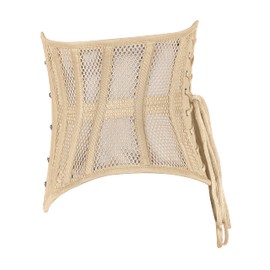 Heavy Duty Underbust Steel Boned Waist Trainer Cincnher Womens Waspie Mesh Corset (Medium, Beige)