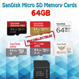 Universal SanDisk Micro SD Card 64GB Extreme Pro Ultra Fast Memory lot 4k Phone Cam Drone - 1 Adapter ONLY for micro sd cards