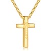 P.BLAKE Football Cross Necklace for Boys Men, Stainless Steel Gold
