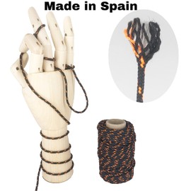 Colourful Nylon Rope 3 mm Rope Paracord Cords for Outdoor Garden and DIY 25 m Black with Orange