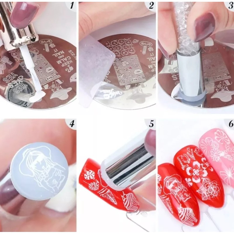 Mouyic Esponja Difuminadora Para Efectos Decoracion En Uñas + Sello