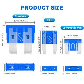 Honibaoto 306PCS Car Assortment Kit, Mixed Vehicle Blade - Standard & Mini & Low Profile Mini (2A 5A 7.5A 10A 15A 20A 25A 30A 35A), Replacement for RV, Truck, Auto (306PCS)