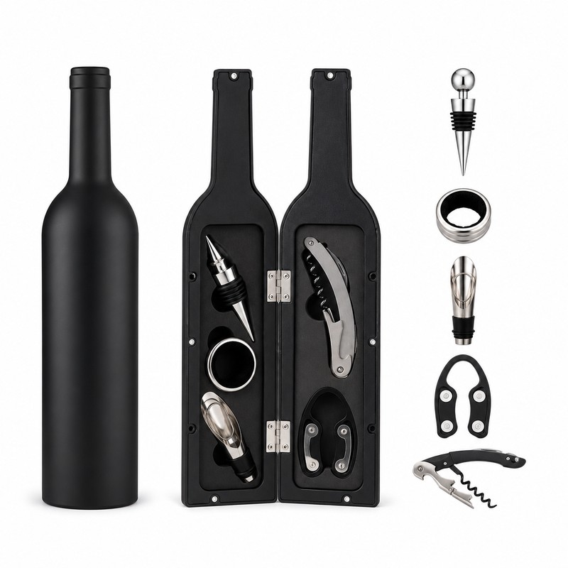 Wine Opener Gift Set for Entertaining – 5-Piece Stainless Steel