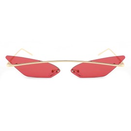 FEISEDY Retro Small Cateye Sunglasses Fashion Frameless Candy Color Glasses B4092