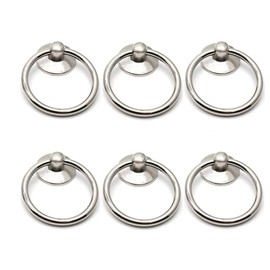 bnafes Drawer Ring Pull Drop Ring Knobs in Silver Tone - (6 Pcs)