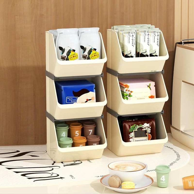 QUSHEJIAND Acrylic Coffee Tea Organizer 2 Layers Stackable Tea Bag