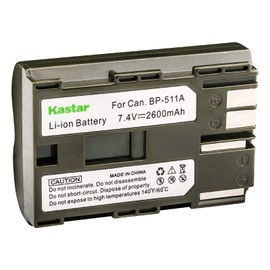 Kastar BP511 Li-ion Battery for Canon BP-511 BP511A BP-511A and Canon ZR10 ZR20 ZR25MC ZR30MC ZR40 ZR45MC ZR50MC ZR60 ZR65MC ZR70MC ZR80 ZR85 ZR90 Cameras