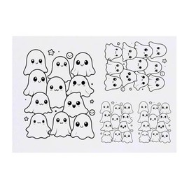 4 x 'Cute Ghosts' Temporary Tattoos - Water Resistant, Skin-Safe, Non-Toxic Transfers, Mixed Sizes (TO00078234)