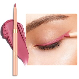 Oulac Lápiz delineador de ojos retráctil rosa 2 en 1, impermeable, para delineador de ojos y delineadores de labios, suave y cremoso, acabado mate de larga duración, vegano y libre de crueldad, 04 Pink Treat