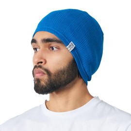 CHARM Running Sports Caps for Men & Women, Stretchy, Lightweight, Sweat-Wicking Workout Skully Beanie Cooling Hat Liner Blue