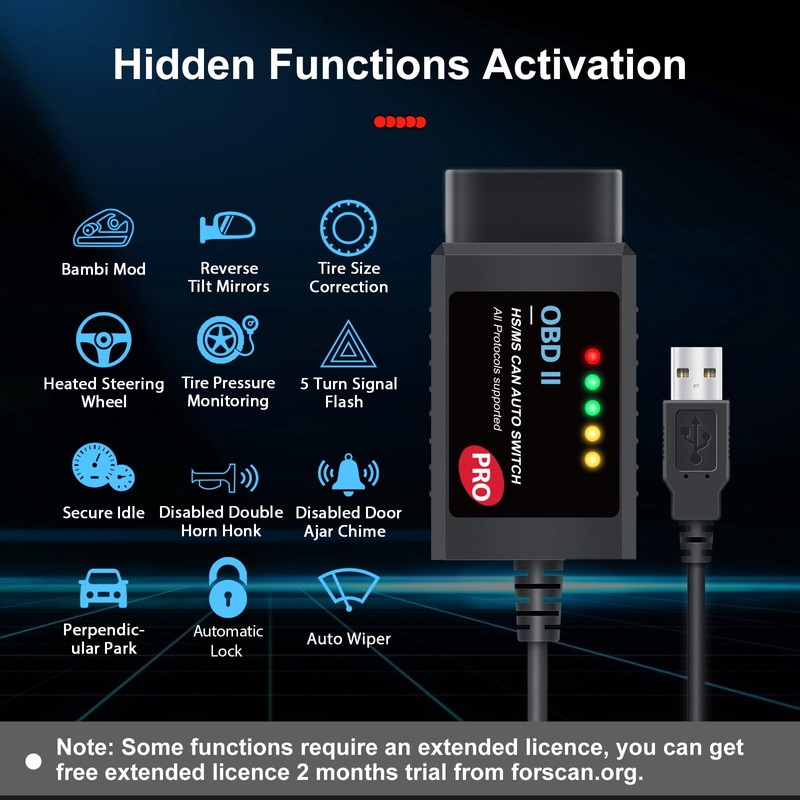 [Pro] ELM327 OBD2 Adapter USB Scanner Compatible with Ford F150