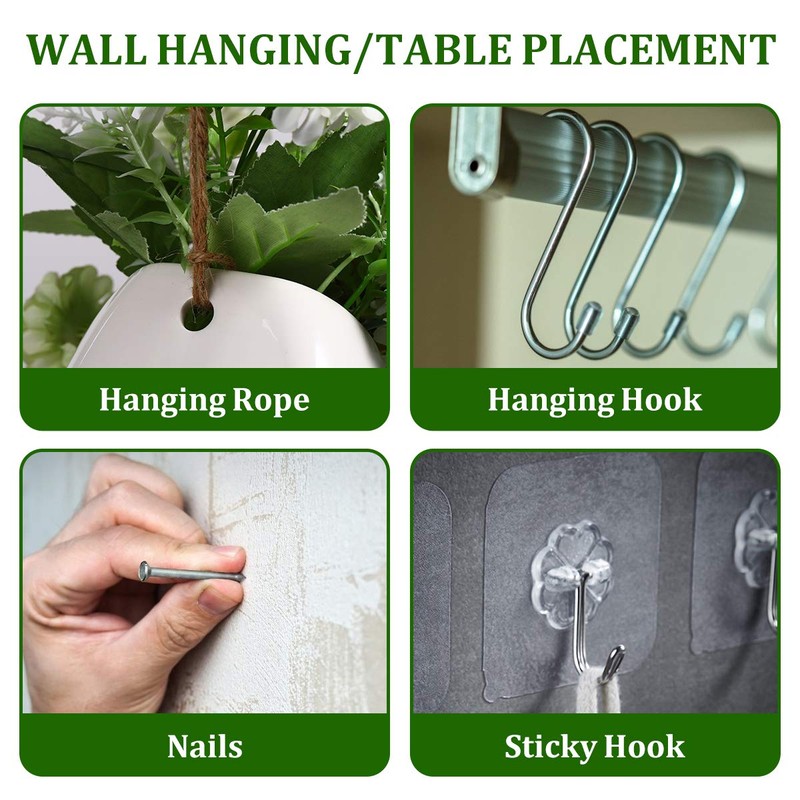 WINOMO 2 pieces ceramic wall flower pots, hanging planter, flower