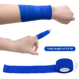 GooGou Self Adhesive Wrap Bandage Cohesive Bandage Breathable Self Adherent Wrap for Sprain Swelling and Soreness on Wrist and Ankle 10PCS 1 in X 14.7 ft (Black)