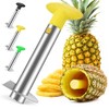 AUBENR Premium Pineapple Corer and Slicer Tool - Sharp Pineapple Cutter with Serrated Tips - Easy to Use and Clean - Stainless Steel Core Remover for Pineapple - Core Fruits with Ease(Yellow)