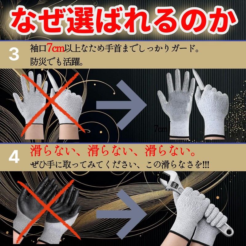 GUARDIAN JAPAN Anti-Slip Cut Resistant Gloves (S)