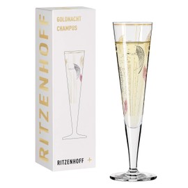 RITZENHOFF Goldnacht No. 18 1071018 Champagne Glass 200 ml Elegant Designer Piece with Real Gold Made in Germany