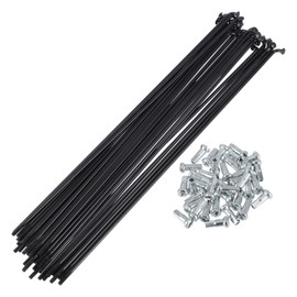 RATCHROLL 1 Set Universal Bicycle Spokes 13G 215mm Length Bike Wheel Spokes Nipple Black 45 Steel