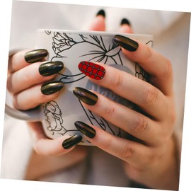 Healeved 3sets Christmas Nail Art Sticker Strips Nail Glitter Enhancement Delicate Print Charm Decor 6pcs*3