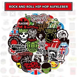 Dreamil Rock Band Punk Stickers Pack of 100 Rock Band Stickers Classic Rock Stickers Pack Waterproof Vinyl Stickers Cool Metal Punk Music Stickers for Laptop Scrapbook Motorcycle Suitcase Skateboard