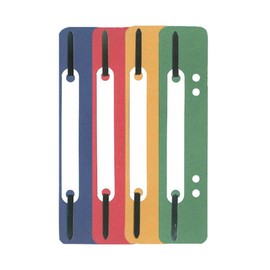 Fiico File Folders Pack of 100 Recycled Cardboard Assorted Colours 25 x Blue, Yellow, Green and Red for A4 4-Hole Punched Metal Rail