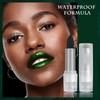 MINSHZEE Green Stain Lipstick, Green Matte Lipstick for Cosplay, St.