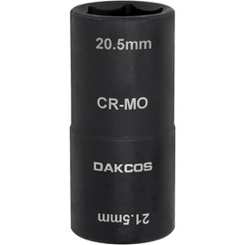 DAKCOS 1/2 Inch Drive 20.5 x 21.5 mm Impact Lug Nut Flip Socket, Half Size Ford Lug Nut Socket, CR-MO