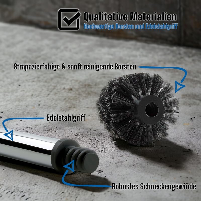 Daloual - 10 x Replacement Toilet Brush Head Black Diameter