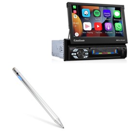 BoxWave Stylus Pen Compatible with Unitopsci Single Din Car Stereo - HD Motorized Flip Out (7 in) - AccuPoint Active Stylus, Electronic Stylus with Ultra Fine Tip - Metallic Silver