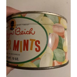 Katheryn Beich Vintage  Kathryn Beich Butter Mints Candy Tin Sealed Key Wind Full NOS Christmas