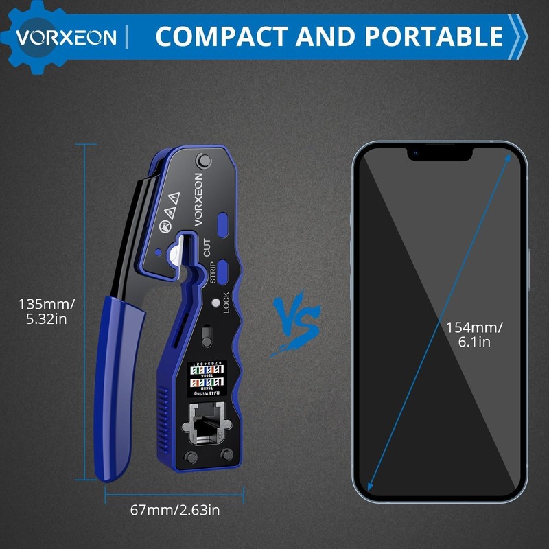 VORXEON RJ45 Crimp Tool Kit Ethernet Cat 6 Crimping Tool