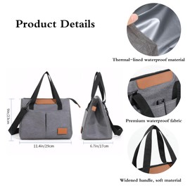 Talvryx ​Insulated Lunch Bag for Women & Men - Reusable Leakproof Tote with Shoulder Strap, Soft Thermal Cooler for Work/Travel/Picnic (​Rose Red​)