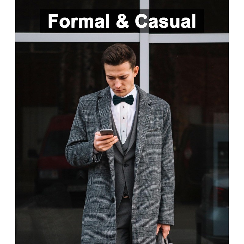 Luckyvestir Bow Ties for Men, Mens Velvet Bow Tie Black