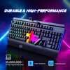 RisoPhy RisoPhy Gaming Keyboard, 104 Keys All-Metal Panel, Rainbow LED