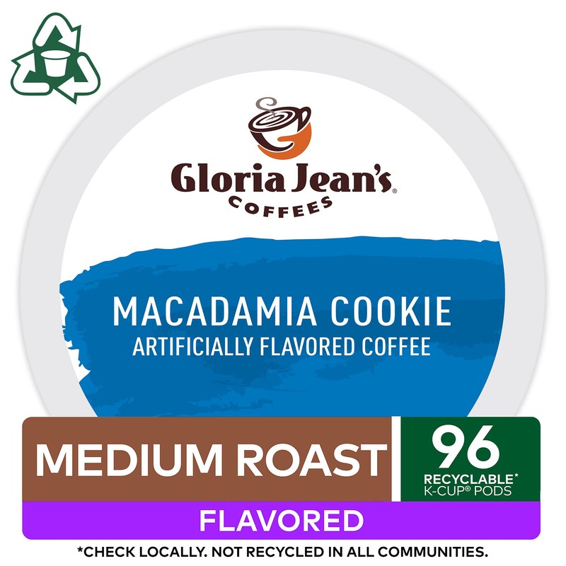 Gloria Jean's Macadamia Cookie Keurig Single-Serve K-Cup Pods, Medium Roast